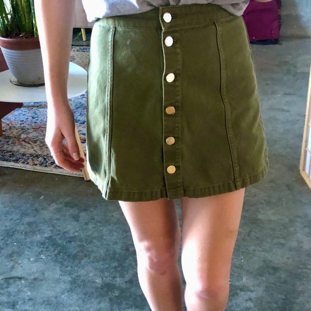 Army Green Mini Skirt